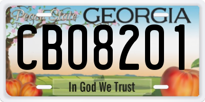 GA license plate CBO8201