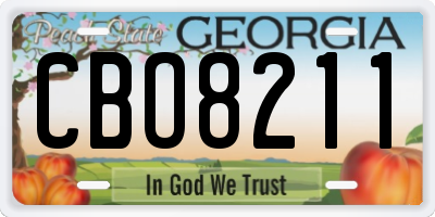 GA license plate CBO8211
