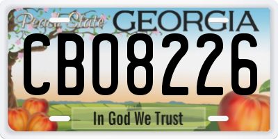 GA license plate CBO8226