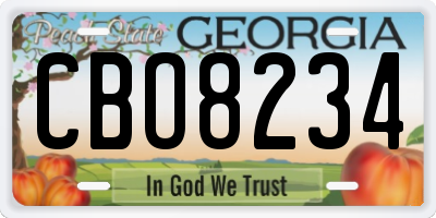 GA license plate CBO8234