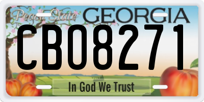 GA license plate CBO8271