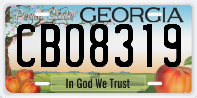 GA license plate CBO8319