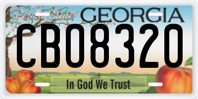 GA license plate CBO8320