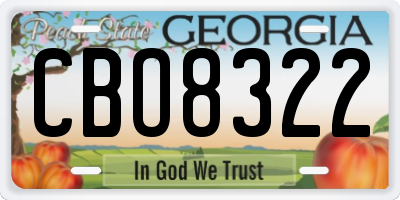 GA license plate CBO8322