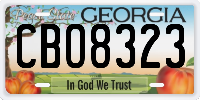 GA license plate CBO8323