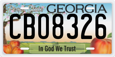 GA license plate CBO8326