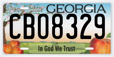 GA license plate CBO8329