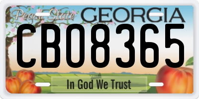 GA license plate CBO8365