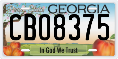 GA license plate CBO8375