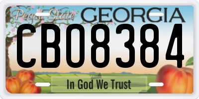 GA license plate CBO8384