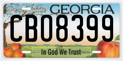 GA license plate CBO8399