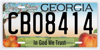 GA license plate CBO8414