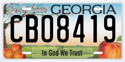 GA license plate CBO8419