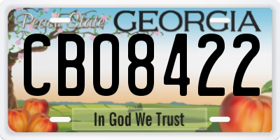 GA license plate CBO8422