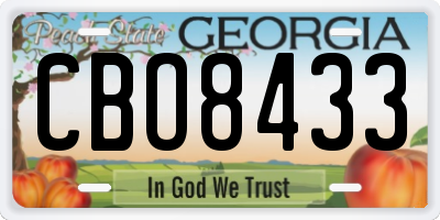 GA license plate CBO8433