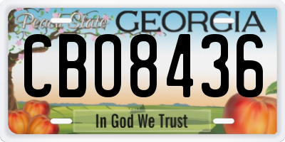GA license plate CBO8436