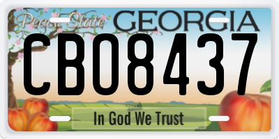 GA license plate CBO8437