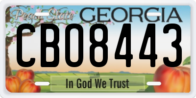 GA license plate CBO8443