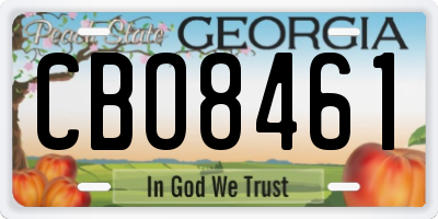 GA license plate CBO8461