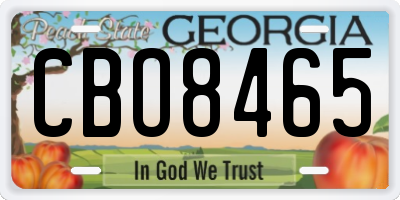 GA license plate CBO8465