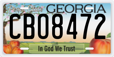 GA license plate CBO8472