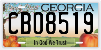 GA license plate CBO8519