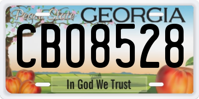 GA license plate CBO8528