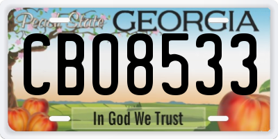 GA license plate CBO8533