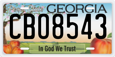GA license plate CBO8543