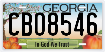 GA license plate CBO8546