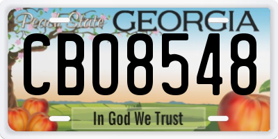 GA license plate CBO8548