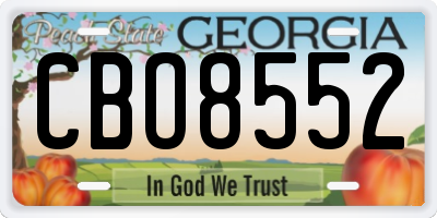 GA license plate CBO8552