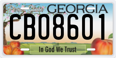 GA license plate CBO8601