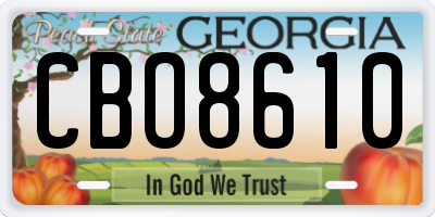 GA license plate CBO8610