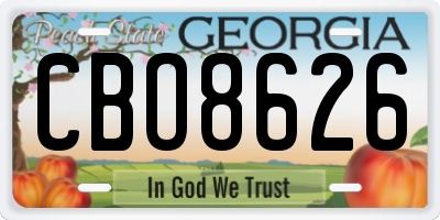 GA license plate CBO8626