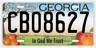 GA license plate CBO8627