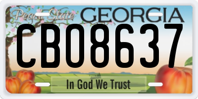 GA license plate CBO8637