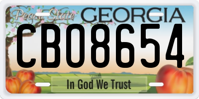 GA license plate CBO8654
