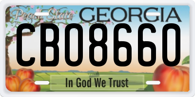 GA license plate CBO8660
