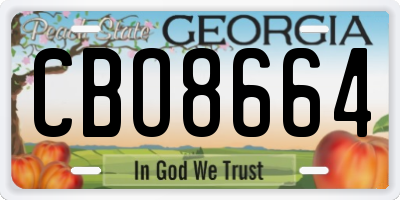 GA license plate CBO8664