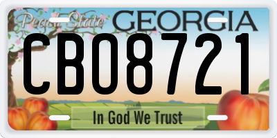 GA license plate CBO8721
