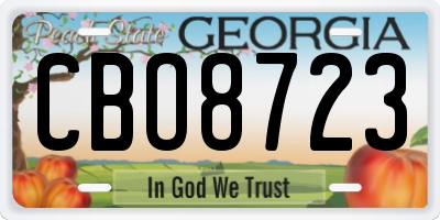 GA license plate CBO8723