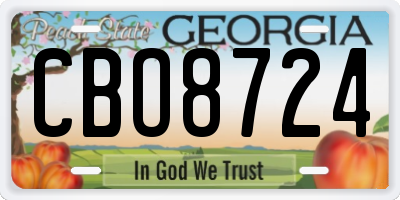 GA license plate CBO8724