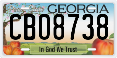 GA license plate CBO8738