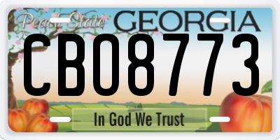 GA license plate CBO8773