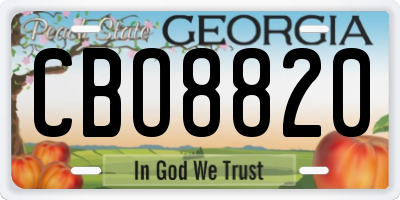 GA license plate CBO8820