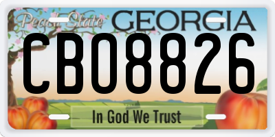 GA license plate CBO8826