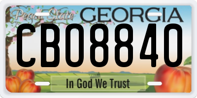 GA license plate CBO8840