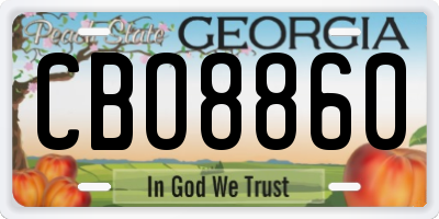 GA license plate CBO8860