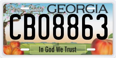 GA license plate CBO8863